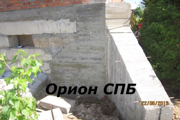 Укрепление фундамента дома бетоном